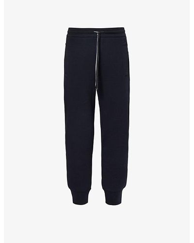 Emporio Armani Brand-patch Relaxed-fit Stretch-cotton Blend jogging Bottoms X - Blue