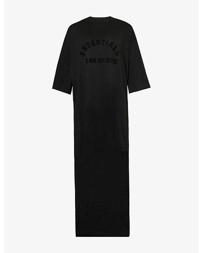 Fear Of God Logo-print Cotton-blend Maxi T-shirt Dress X - Black