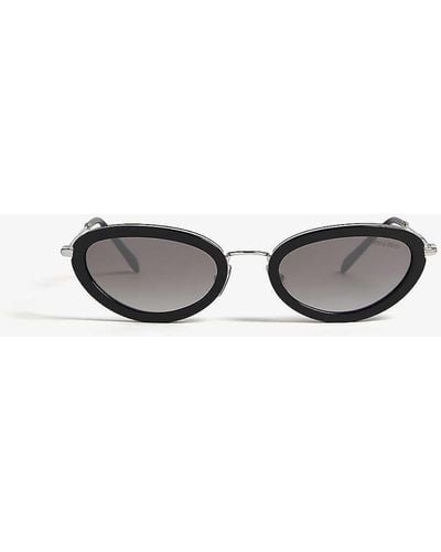 Miu Miu Délice Tortoiseshell Oval-frame Sunglasses - White