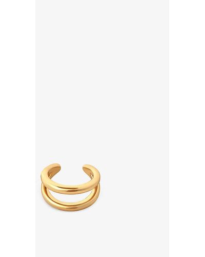 Astrid & Miyu Double-band 18ct Yellow Gold-plated Sterling-silver Cuff Earring - Metallic