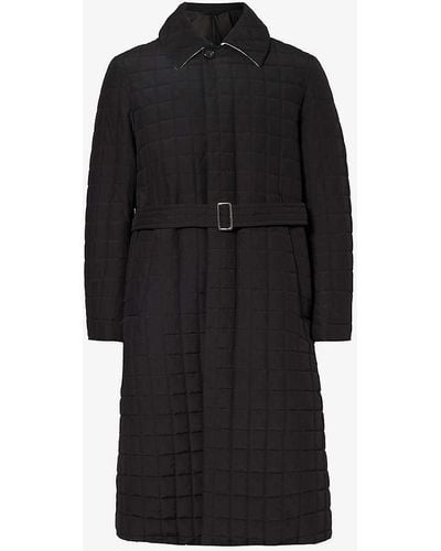 Corneliani Detachable-belt Quilted Relaxed-fit Woven Coat - Black