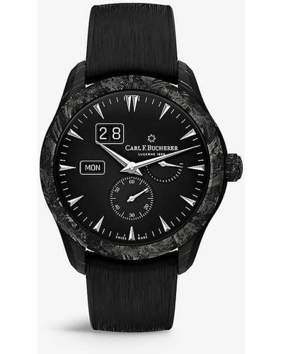Carl F. Bucherer 00.10926.16.33.01 Manero Peripheral Bigdate Forged-carbon And Titanium Automatic Watch - Black