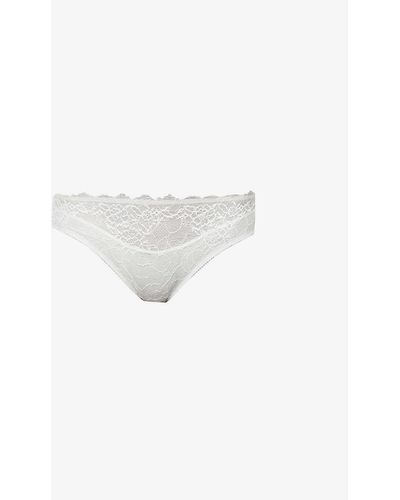 Wacoal Lace Perfection Mid-rise Stretch-lace Brief - White
