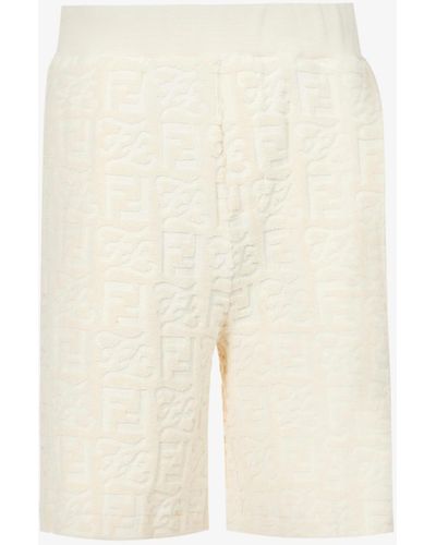 Fendi Monogrammed Regular-fit Cotton-blend Shorts - Multicolor