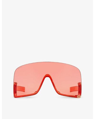 Gucci Gc002161 gg1631s Irregular-frame Injected Sunglasses - Pink