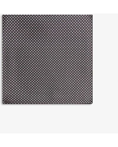 Eton Polka-dot Silk Pocket Square - Grey