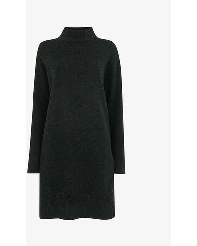 Whistles Wool Knitted Mini Dres - Black
