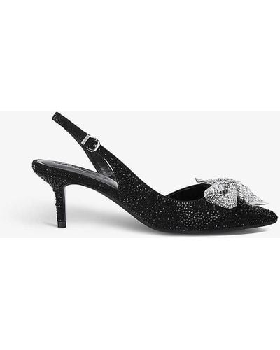 Carvela Kurt Geiger Regal Bow-embellished Heeled Court Shoes - Black