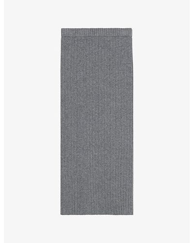 IRO Kenlo Wool And Cashmere-blend Midi Skirt - Gray