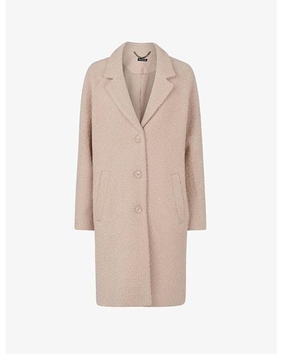 Whistles Anita Relaxed-fit Wool-boucle Coat - Natural