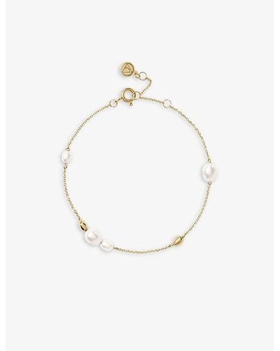 The Alkemistry Brand-engraved 18ct Yellow-gold And Pearl Bracelet - Metallic