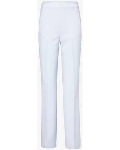 Roland Mouret Centre-crease Wide-leg High-rise Stretch-woven Trousers - White