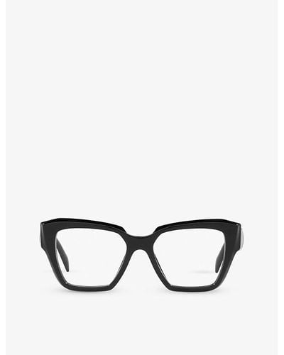 Prada Pr 09zv Square-frame Acetate Optical Glasses - Black