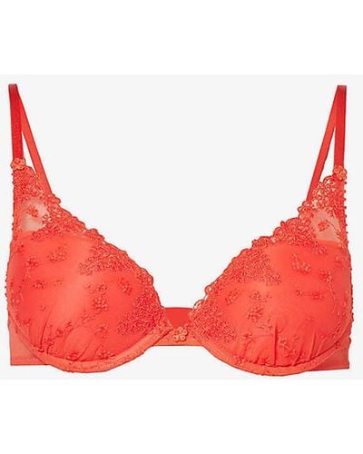 Passionata White Nights Floral-embroidered Stretch-woven Bra