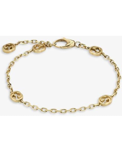 Gucci Interlocking GG 18ct Yellow-gold Bracelet - Metallic