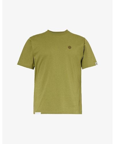 Aape One Point Logo-appliqué Cotton-jersey T-shirt - Green