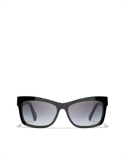 Chanel Rectangle Sunglasses - Black