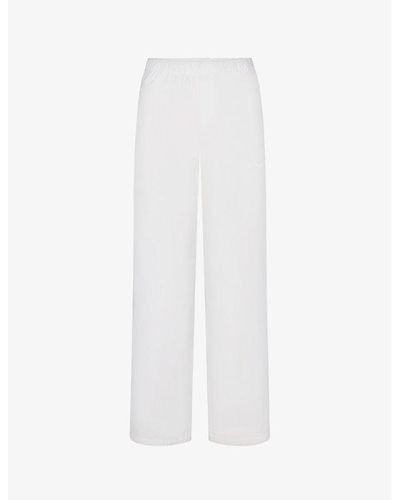 Skims Spa Relaxed-fit Cotton-poplin Pyjama Bottoms - White