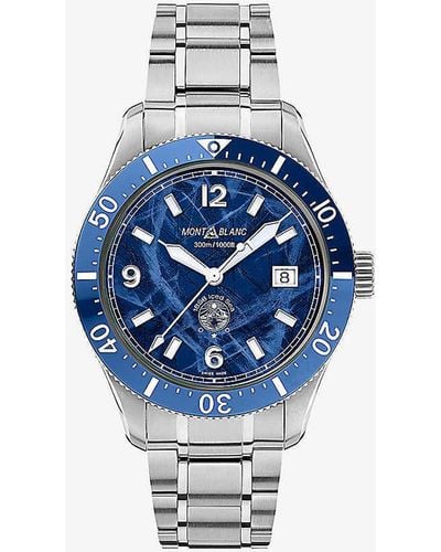 Montblanc 129369 1858 Stainless-steel Automatic Watch - Blue