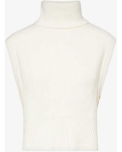 Jonathan Simkhai Maple Turtleneck Wool-blend Knitted Vest - White