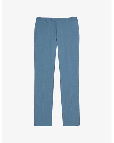 Sandro Regular-fit Straight-leg Wool Suit Pants - Blue
