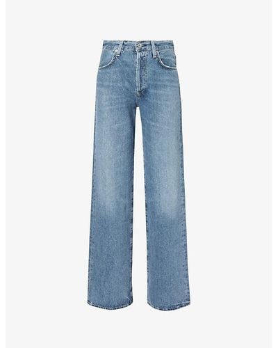 Citizens of Humanity Annina Wide-leg Mid-rise Recycled-denim Jeans - Blue