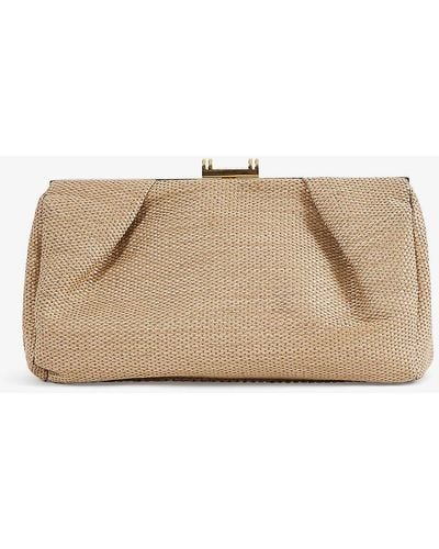 Reiss Madison Raffia Clutch Bag - Natural