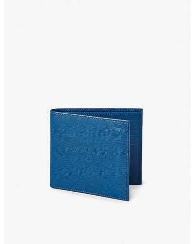 Aspinal of London Logo-debossed Leather Billfold Wallet - Blue