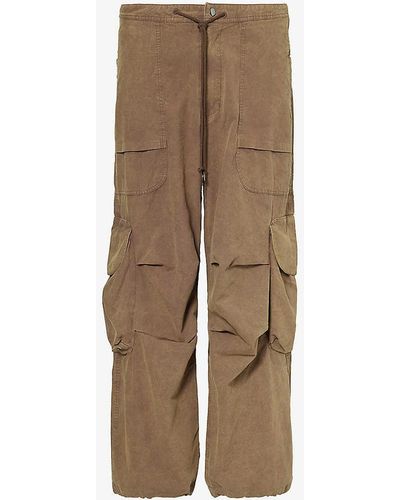 Entire studios Freight Wide-leg Relaxed-fit Cotton Cargo Trousers - Natural