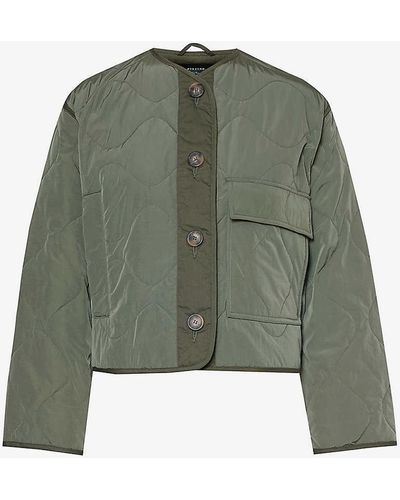 Weekend by Maxmara Umberta Patch-pocket Quilted Shell Jacket - Green