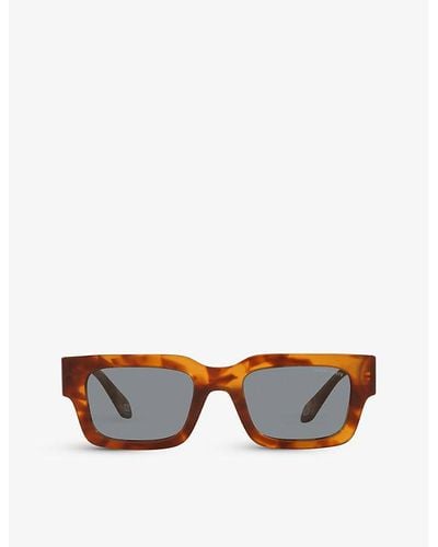 Giorgio Armani Ar8184u Rectangular-frame Tortoiseshell Acetate Sunglasses - Red