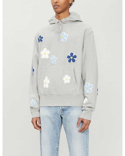 Sandro Floral-embellished Cotton-jersey Hoody - Multicolor