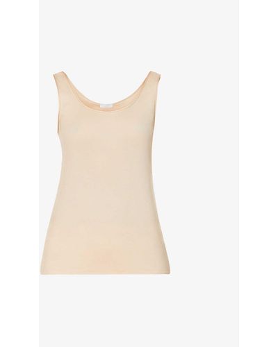 Hanro Seamless Cotton-jersey Vest Top - Natural