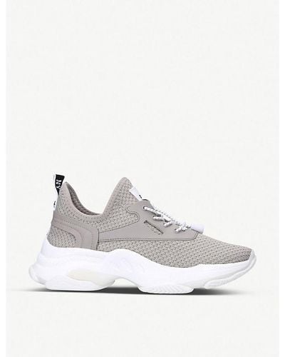 Steve Madden Match Adjustable-lace Knitted Sneakers - Gray