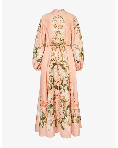 Zimmermann Lexi Floral-pattern Linen Maxi Dress X - Multicolour