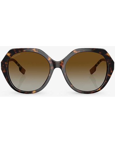 Burberry Be4375 Vanessa Round-frame Acetate Sunglasses - Brown