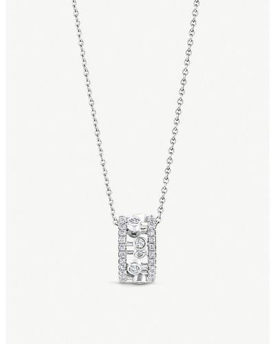 De Beers Dewdrop 18ct White-gold And Diamond Pendant Necklace - Metallic