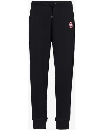 Canada Goose Huron Logo-embroidered Regular-fit Cotton-jersey jogging Bottoms X - Black