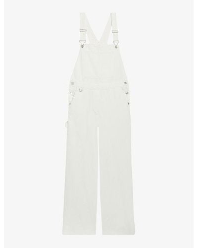 Claudie Pierlot Patch-pocket Denim Dungarees - White