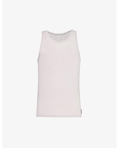 Calvin Klein Scoop-neck Relaxed-fit Stretch-recycled Modal Top X - Pink