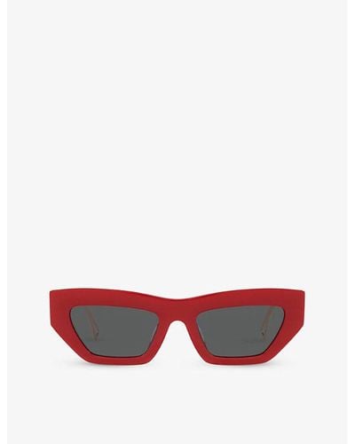 Versace Ve4432u Irregular-frame Acetate Sunglasses - Red