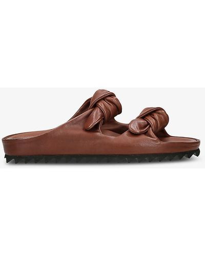 Officine Creative Pelagie Two-strap Leather Sandals - Brown