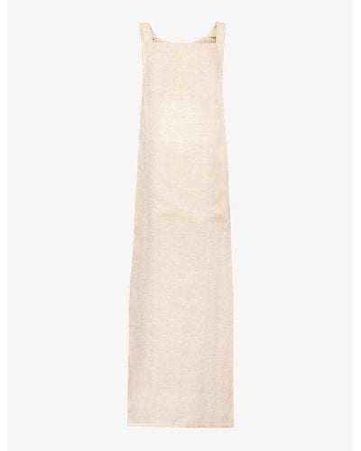 LeKasha Round-neck Relaxed-fit Linen Maxi Dress - Natural