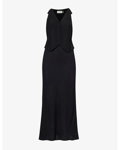 RIXO London Kimmy Sleeveless Woven Midi Dress - Black