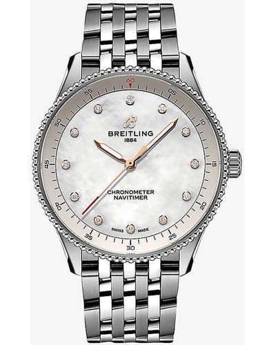Breitling Unisex A77320e61a2a1 Navitimer 32 Stainless-steel Quartz Watch - White