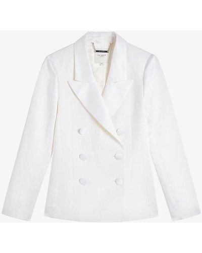 Ted Baker Astaa Double-breasted Woven Blazer - White