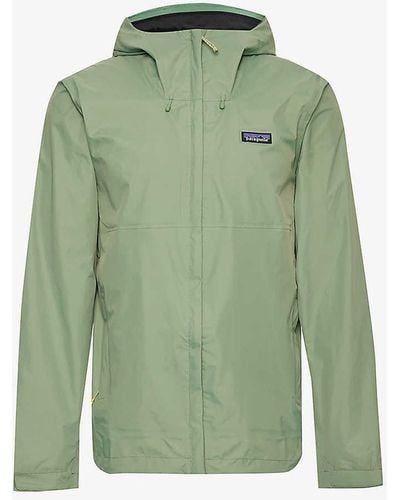 Patagonia Torrentshell 3l Brand-patch Relaxed-fit Recycled-nylon Hooded Jacket - Green