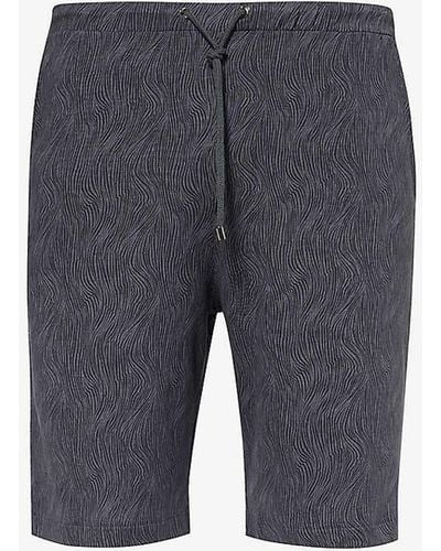 Zimmerli of Switzerland High-rise Regular-fit Stretch-woven Pyjama Shorts - Blue