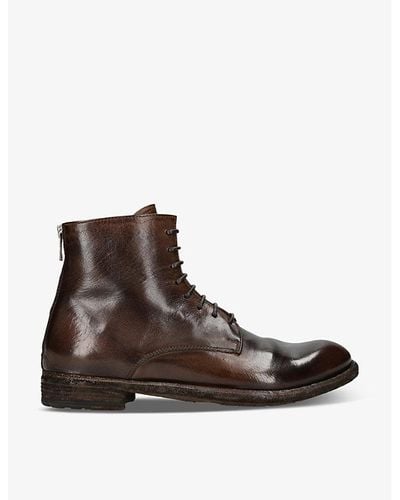 Officine Creative Lexicon Chunky-sole Leather Boots - Brown