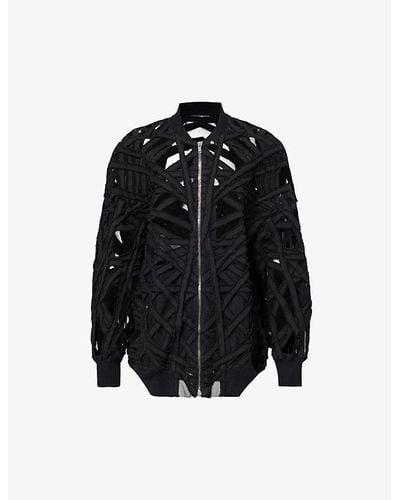 Rick Owens Paneled Relaxed-fit Woven Jacket - Black